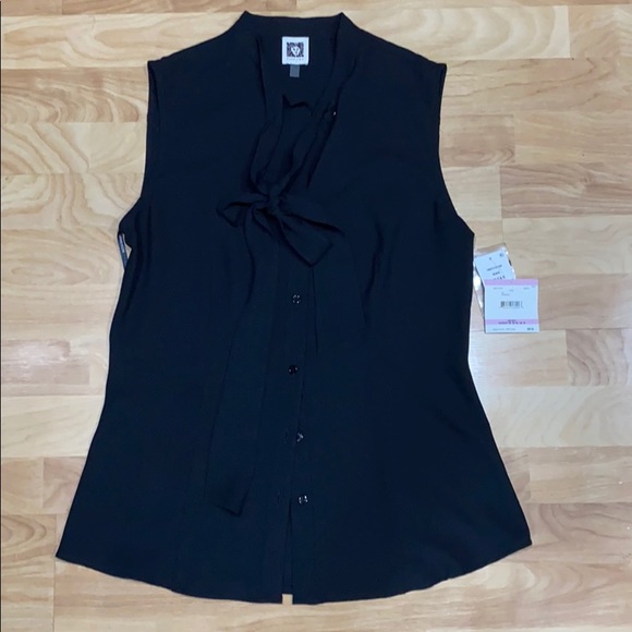 🆕 ANNE KLEIN SLEEVELESS BUTTON DOWN - Picture 2 of 5